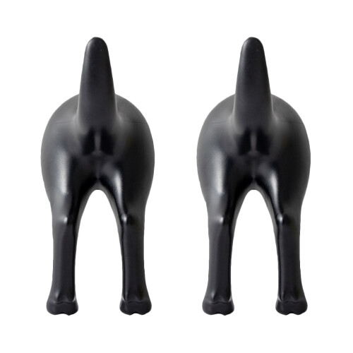 2Pièces Crochet Adhésif Noir Queue Animale Pour Chambre Cuisine 2
