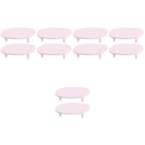 10Pièces Table Miniature En Bois Rose Pour Maison De Décor 2