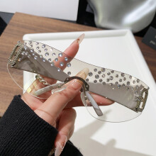 (Silver White Gradual)Occhiali da sole design unisex contemporaneo con Uv400 per feste e uscite casual