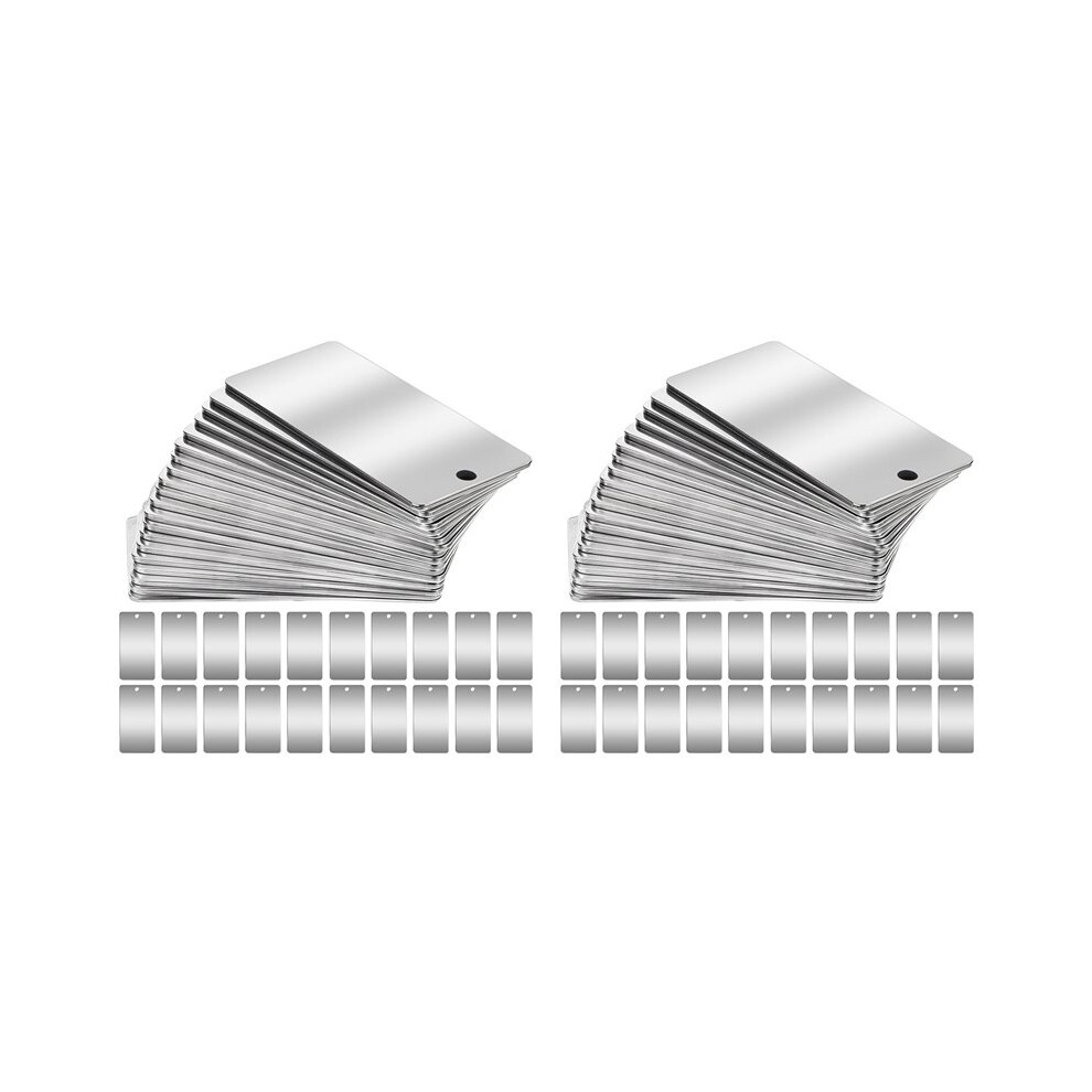 100 Pack Stainless Steel Metal Engraving Blanks, Rectangle Blank Tags For Stamping, 1X2 Inch 6032343779323