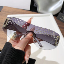 (Silver Gray)Occhiali da sole design unisex contemporaneo con Uv400 per feste e uscite casual