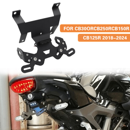 Motorcycle License Plate Bracket Taillight Fixed Frame Holder with LED Light 1