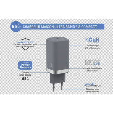Caricatore da casa Force Power USB C 65W per smartphone Grigio antracite