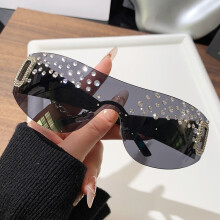 (Black Gray)Occhiali da sole design unisex contemporaneo con Uv400 per feste e uscite casual
