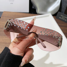(Silver Pink)Occhiali da sole design unisex contemporaneo con Uv400 per feste e uscite casual