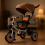 Kids Tricycle with Canopy Push Handle Brown 4