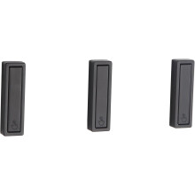 Ganchos para baño y cocina Set de 3 piezas retráctiles elegantes negros — toalleros, soportes pared metal