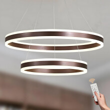 Modern LED Pendant Light Adjustable Dimmable Elegant Brown 60 cm — led ring light, pendant light 60cm