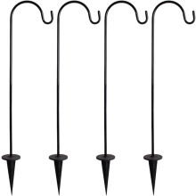Gartenhaken aus Metall für Pflanzen und Laternen 4er-Set Schwarz — blumenständer, laternenhalter, vogelfutterhalter, terrassendeko, gartenzubehör