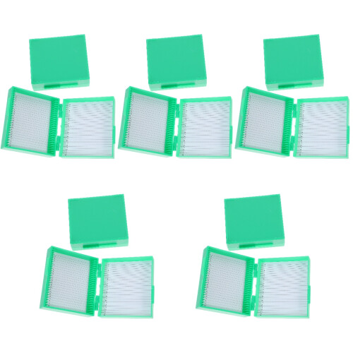 10Pièces Range-Lames Microscope Vert En ABS Durable Pour Stockage 1