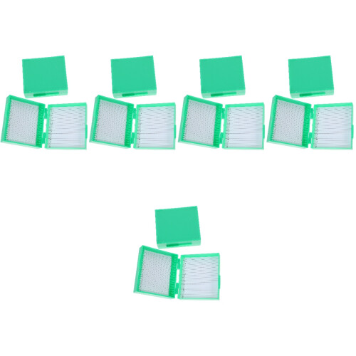 10Pièces Range-Lames Microscope Vert En ABS Durable Pour Stockage 2