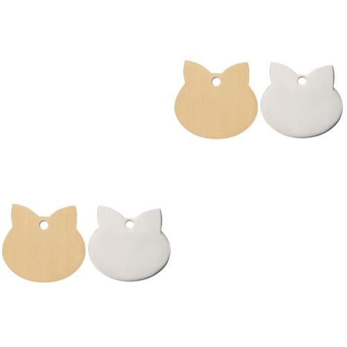 4Pièces Médailles Pour Chats Acier Inoxydable Coloré 2