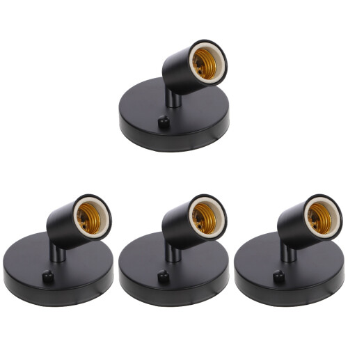 4Pièces Support Lampe E27 Rotatif Noir Pour Ampoule Suspension 1