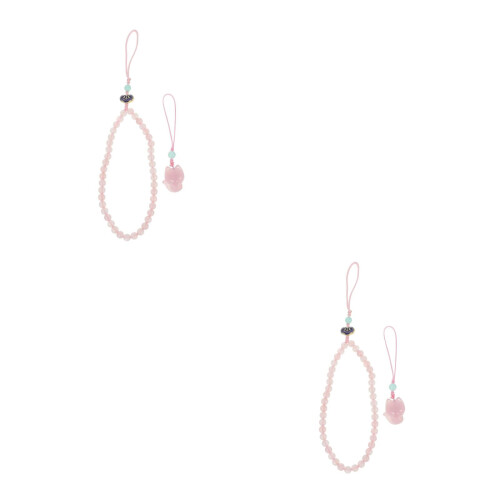 2Pièces Lanières Main Téléphone Rose Qualité Pendentif 2