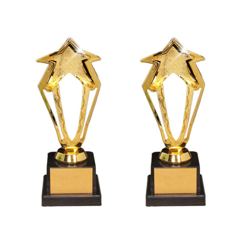 2Pièces Trophées Dorés Événement Récompense Cérémonie 1