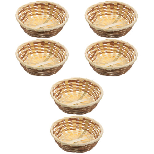 6Pièces Corbeille En Bambou Naturel Khaki Pour 1