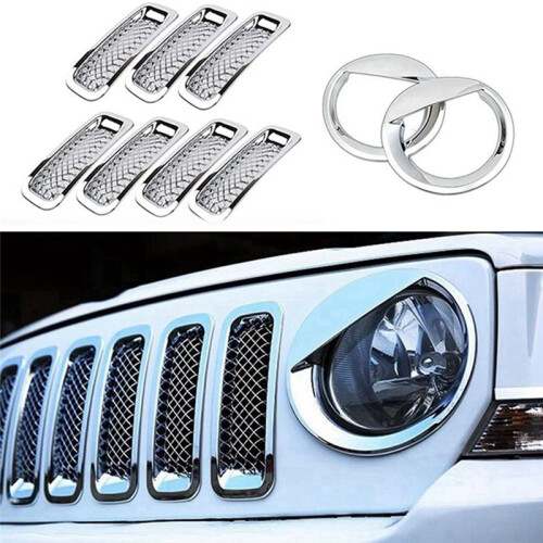 9 Pezzi Front Grille Mesh Trim +  Light Cover Trim Bezels per   2011-2017 1