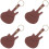 4Pièces Médiators PU Cuir Café Durable Pour Accessoires Guitare 4
