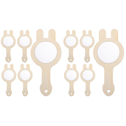 10Pièces Bois DIY Enfant, À Main Brut Couleur Kaki 1