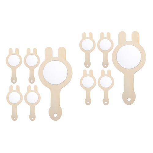 10Pièces Bois DIY Enfant, À Main Brut Couleur Kaki 2