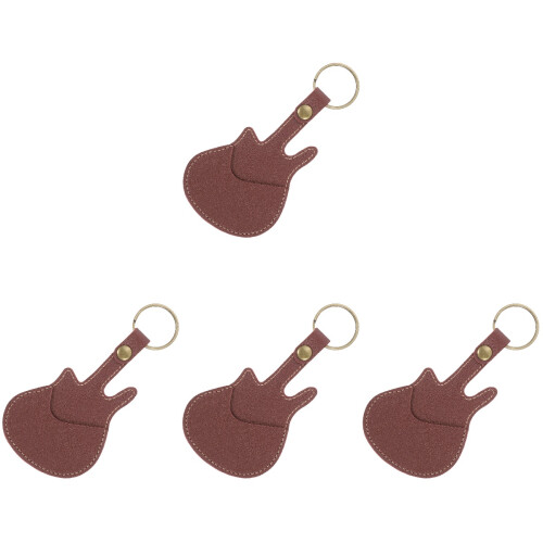 4Pièces Médiators PU Cuir Café Durable Pour Accessoires Guitare 1