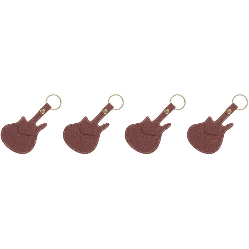 4Pièces Médiators PU Cuir Café Durable Pour Accessoires Guitare 2