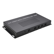 Video Processor -Compatible 2x2 HD Video Screen Splicer with U Disk Playback Multi-Screen Splicing Processor US Plug