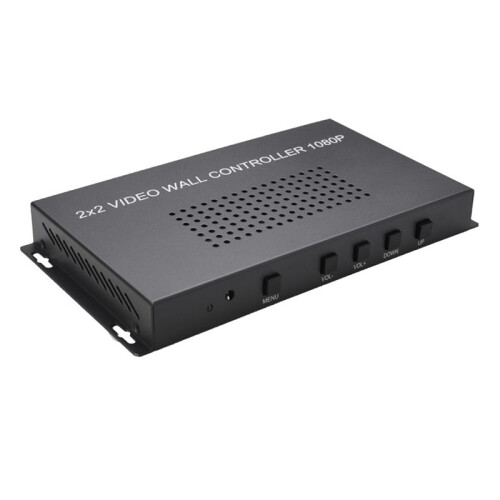 Video Processor -Compatible 2x2 HD Video Screen Splicer with U Disk Playback Multi-Screen Splicing Processor US Plug