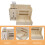 1Set Multifunctionele Konijnenvoerbak Van Hout En Plastic 5