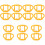 14Pièces Poignées Bébé Silicone Orange Faciles À 3