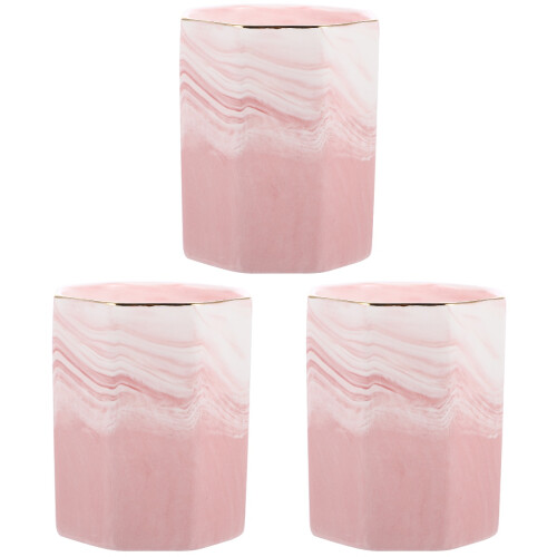 3Pièces Porte-Makeup Rose Pour Rangement Pinceaux Bureau 1