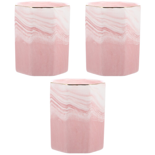 3Pièces Porte-Makeup Rose Pour Rangement Pinceaux Bureau 2