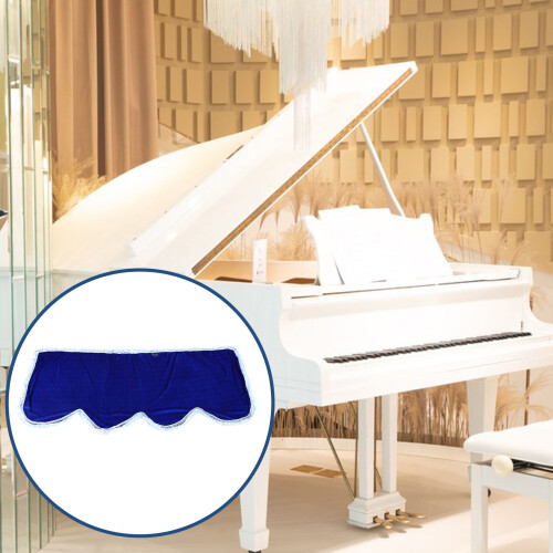 Protection Clavier Piano Bleu Velours Couvre Instrument Durable 2