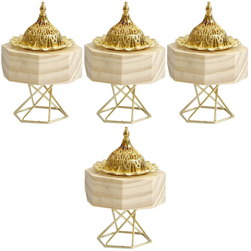 4Pièces Porte-Encens Bois Décor Yoga 1