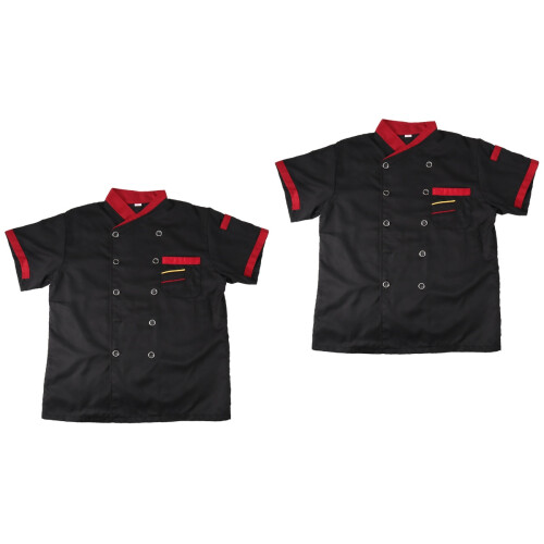 2Pièces Veste De Chef Courtes Usage Professionnel 2