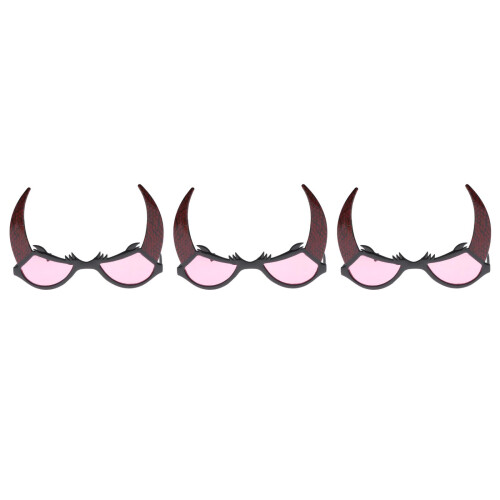 3Pièces Lunettes Noires Party Accessoires Rigides 2