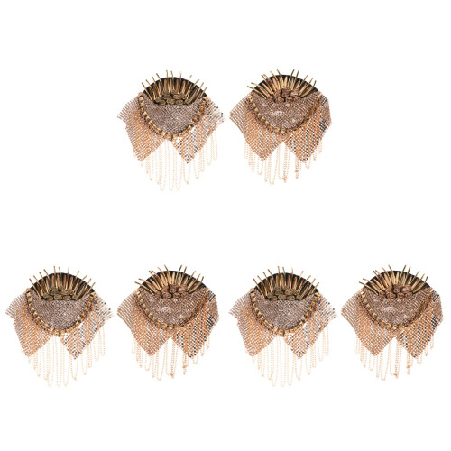 3Paires Décor Épaule Avec Rivets Glands Look Vintage Mode 1