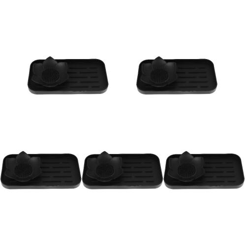 5Ensembles Porte- Silicone Noir Drainage Rapide Pour Cuisine 1