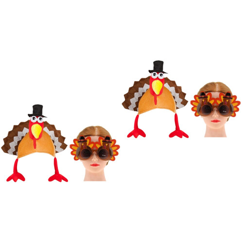4Pièces Ensemble Lunettes Et Chapeaux Pour Carnaval Et Fêtes 2