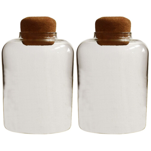 2Pièces Bouteilles Verre Borosilicate Khaki Multi-Usage Snack Lait 1