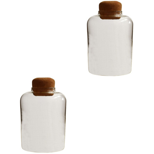 2Pièces Bouteilles Verre Borosilicate Khaki Multi-Usage Snack Lait 2