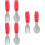 3Ensembles Couverts Entraînement Bébé Silicone Rouge Acier 7