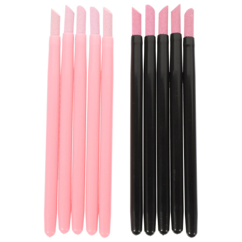 6Ensembles Ongles Manche Unique Noir Rose Pratique 1