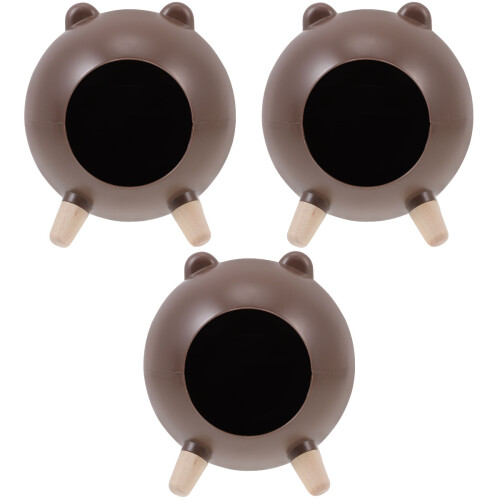 3Pièces Abri Intérieur Marron Pour Hamster Animal Amusant 2