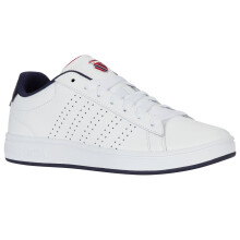 (12 UK, White/Navy/Red) K-Swiss Mens Court Base II Trainers