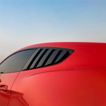 Car Rear Triangular Window Louvers Shutters Blinds Cover Trim for Mustang MK6 2015-2023 Bright Black