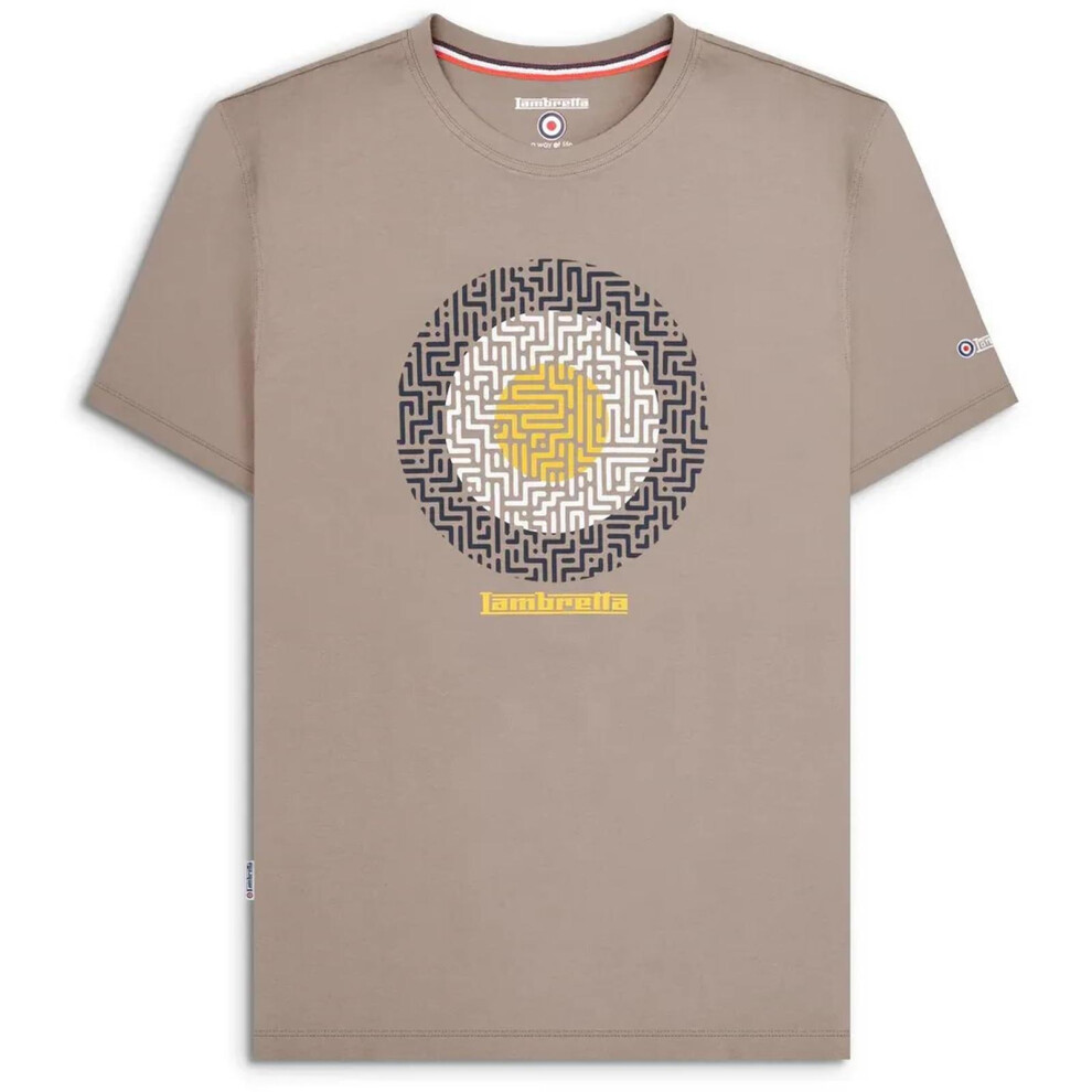 Lambretta (3Xl, Cinder) Mens Geo Target Logo Short Sleeve Crew Neck Tee T-Shirt Top