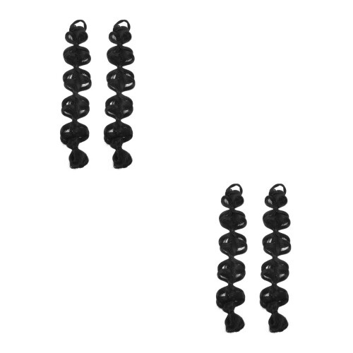 4Pièces Queue De Tressée Noire, Extensions Synthétiques 2
