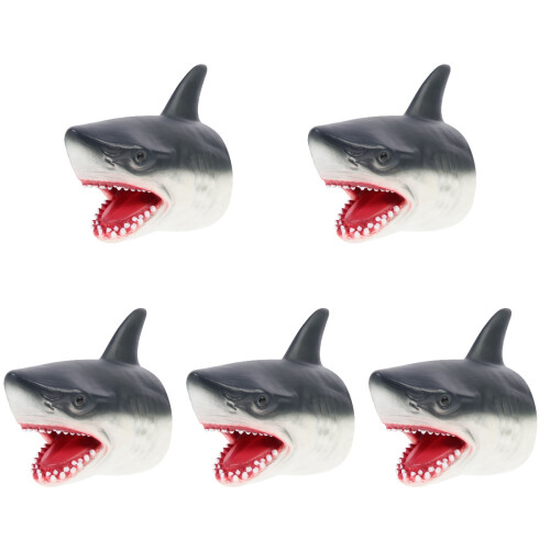 5Pièces Marionnettes Requins Noires Jouet Éducatif Interaction 1