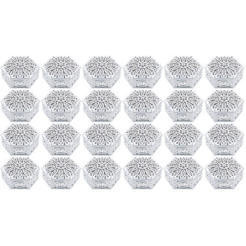 24Pièces Boîtes Cadeaux Argent Fête Multi-Usages Élégants 2